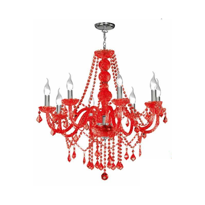 LAMPARA MARIA TERESA CRISTAL ROJO 8L